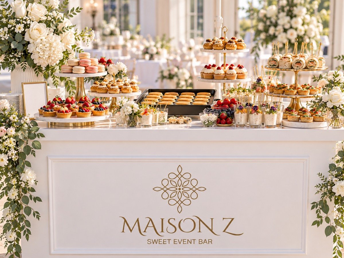 Buffet de mignardises Maison Z pour mariage et événement