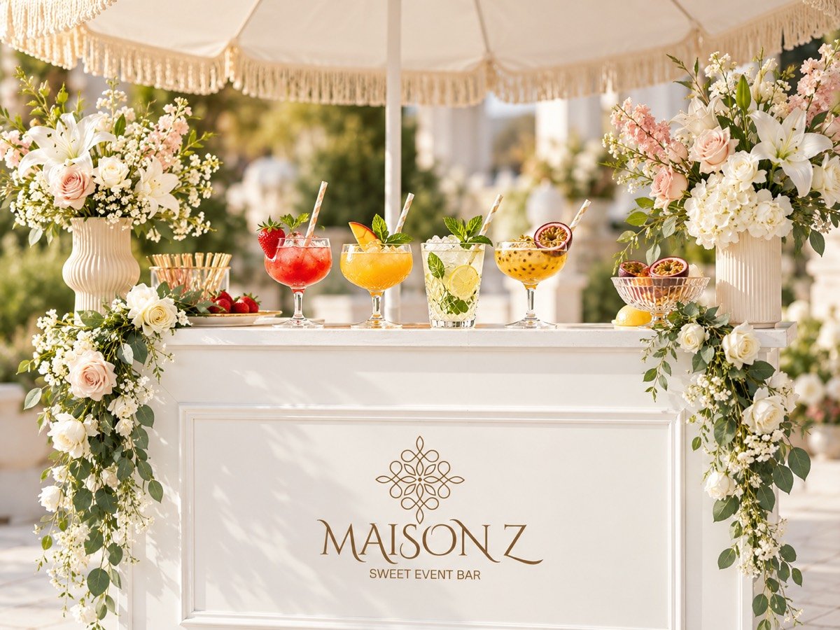 Bar à mocktails Maison Z pour mariage et événement